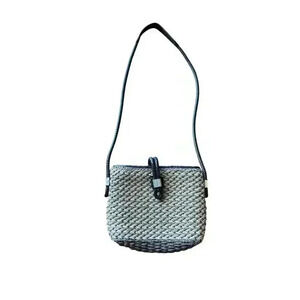 Vintage Brighton woven boho raton style shoulder bag with genuine leather